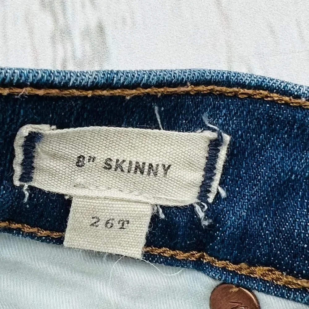 Madewell 8” Skinny Factory Faded Jeans Size 26T